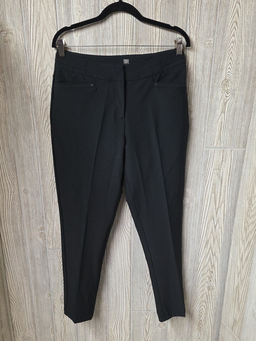 Tail Activewear Black Tailored Classic Fit Golf Pants Womens Size 8 NWT